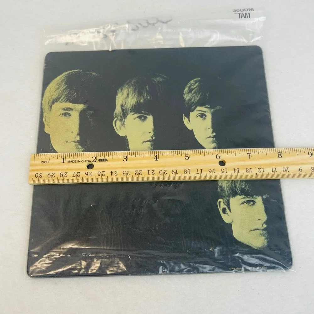 Apple Corps The Beatles Mouse Pad Black Yellow 1996 Band Graphic Like New